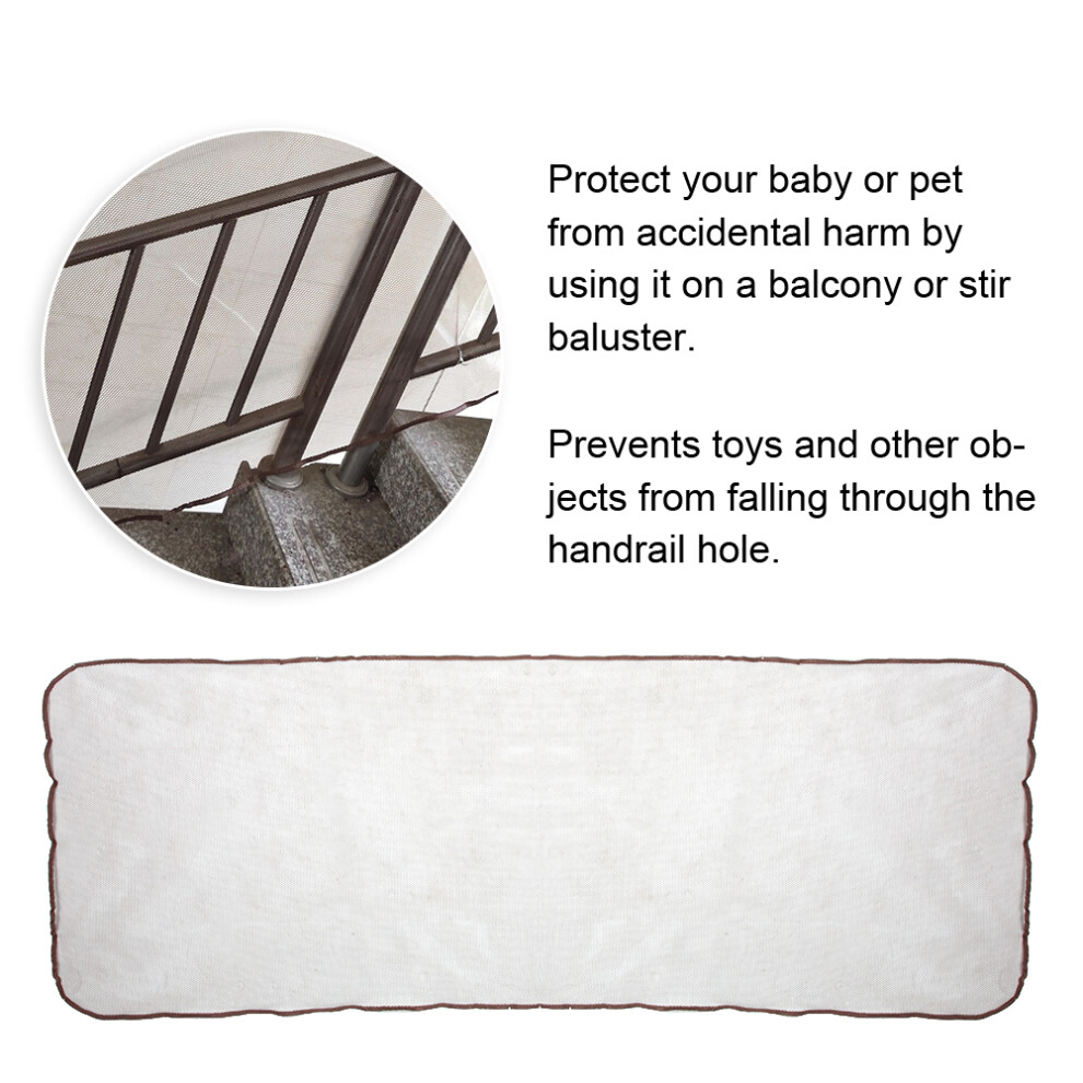 2m Adjustable Coffee Railing Net - Child and Pet Safety for Balcony/Stairs
