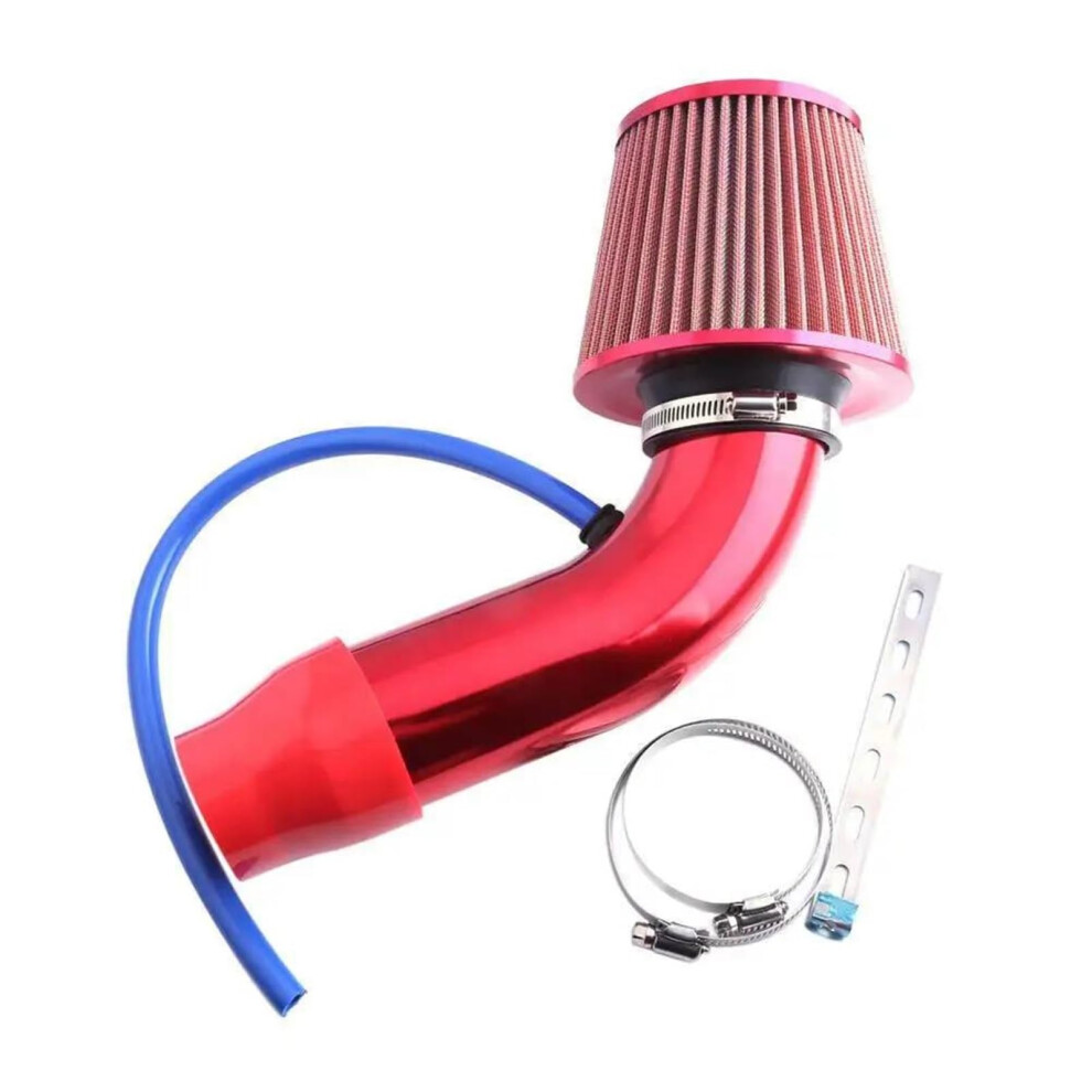 Air Filter 76Mm Universal Car Racing Cold Air Intake System Turbo Induction Pipe Tube Kit Aluminum With Cone Air Filter Inlet Air Intake Filter(Red) Red 9067246806101