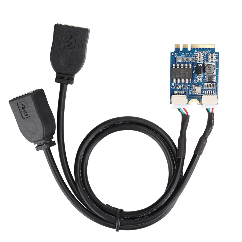 M.2 Ngff To Usb Riser Card Key A E With Double Usb 2.0 Port Expansion Cable 4991362464851