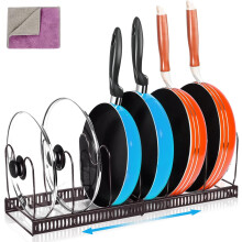 Organizzatore per mobili da cucina, supporto espandibile multiuso per pentole, padelle, coperchi, taglieri, teglie da forno, pirofile, salvaspazio