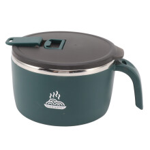 Eleganter Mikrowellen-Ramen-Kocher, schnelle Zubereitung von Mahlzeiten, Edelstahlschüssel mit praktischer Handhabung für Küche und Büro (900 ml)