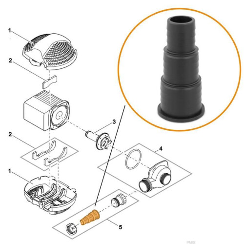 Oase - Part 25218 Replacement Stepped Hose Tail Nozzle 1 1/2 Inch 2