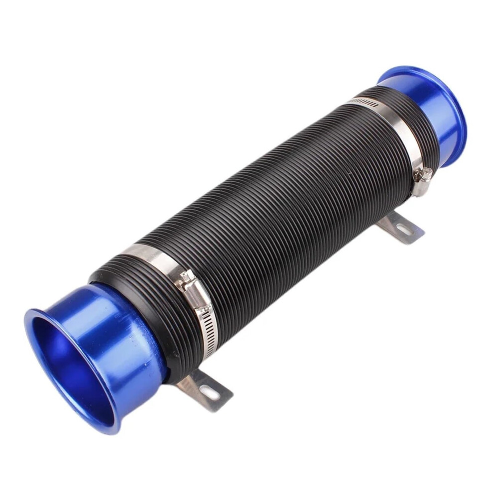 1Pcs 76Mm Car Cold Air Turbo Intake Inlet Pipe Adjustable Flexible Duct Tube Hose Cold Feed Duct Pipe Air Intake Hose(Blue) Blue 9323874034430