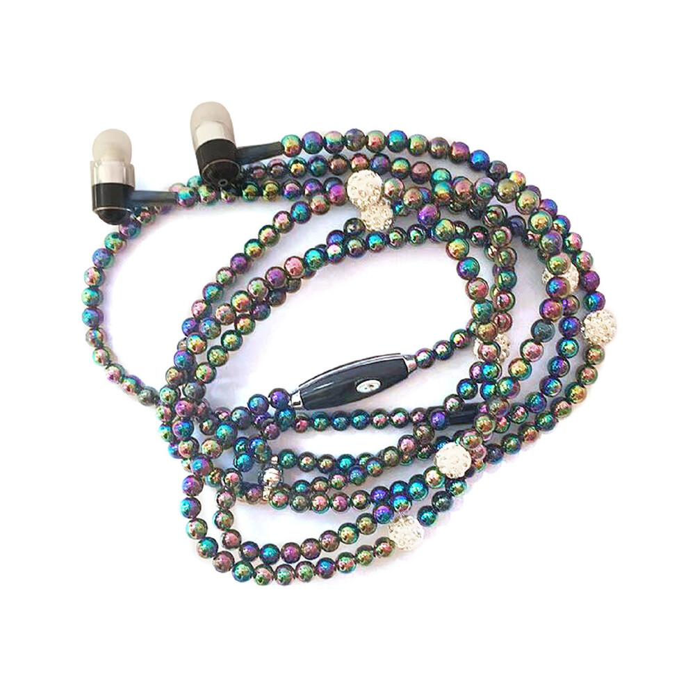 Pearl Necklace Stereo Earphones With Microphone, 3.5Mm In-Ear Headset 9441362466621