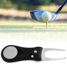 304 Stainless Steel & ABS Plastic Golf Divot Repair Tool, Black, 11x3.2x1.5cm