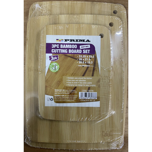 3Pcs Set Heavy Duty Natural Bamboo Cutting Board