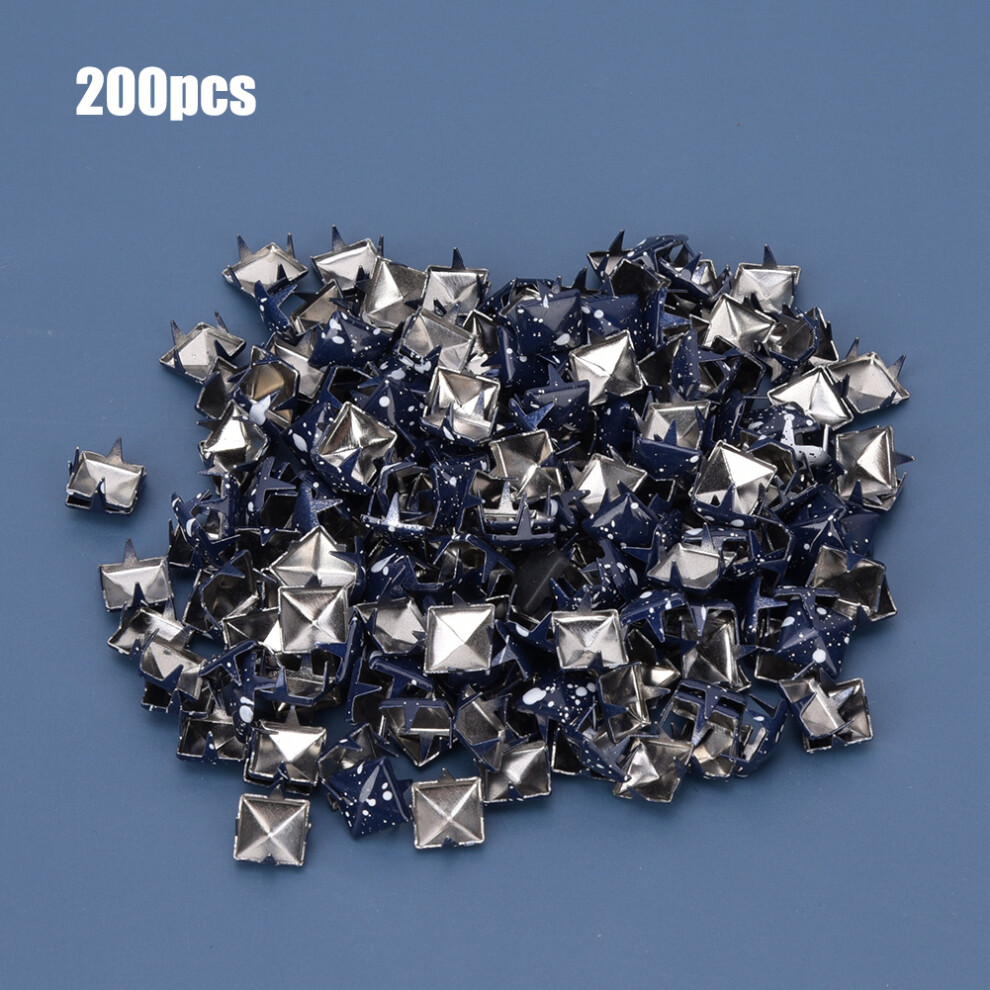 200Pcs Metal Square Rivets 9Mm Stylish Diy Shoe Bag Hat Decoration 5021362467435