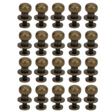 20PCS Copper Rivets & Screws, 9 x 8mm Round Head Bag Shoes Accessories