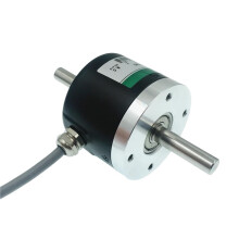 1pc 8mm solid shaft encoder with straight shaft, dual output, incremental encoder at both ends, concentric shaft