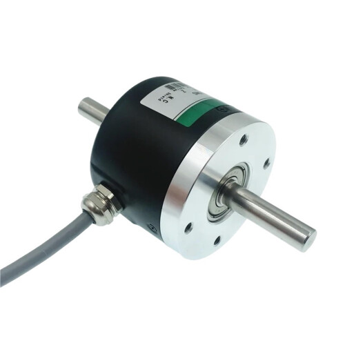 1pc 8mm solid shaft encoder with straight shaft, dual output, incremental encoder at both ends, concentric shaft
