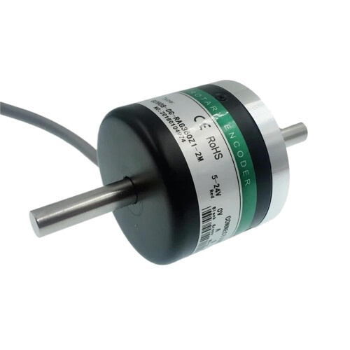 1pc 8mm solid shaft encoder with straight shaft, dual output, incremental encoder at both ends, concentric shaft 1