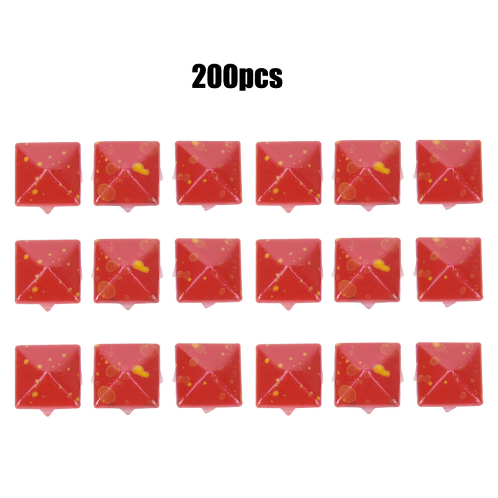 Metal Diy Rivets 200Pcs For Shoes Bags Hats Square 9Mm Red & Yellow Dots 8401362467449