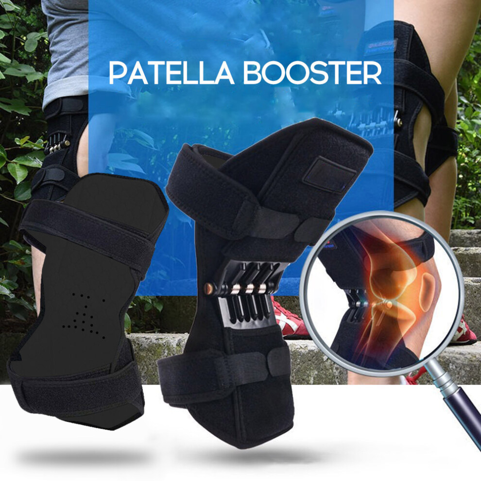 Black Knee Booster Joint Support Pads With Spring Force,