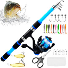 Children's Fishing Rod - Telescopic Rod with Reel - Accessories Fishing Games Boys Girls Water Activities Swimming Pool Lake