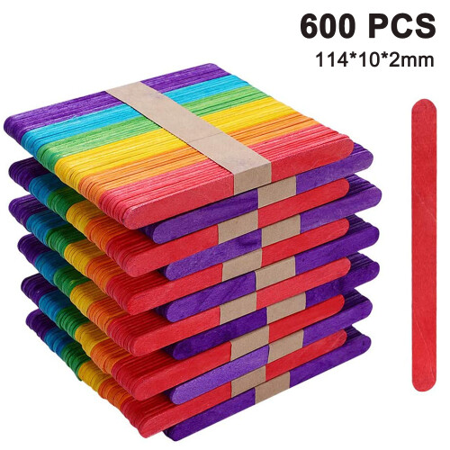 Ανθεκτικά Jumbo Craft Sticks, 600 τεμάχια, μήκος 114 χιλιοστά, ασφαλή για τρόφιμα, δεν