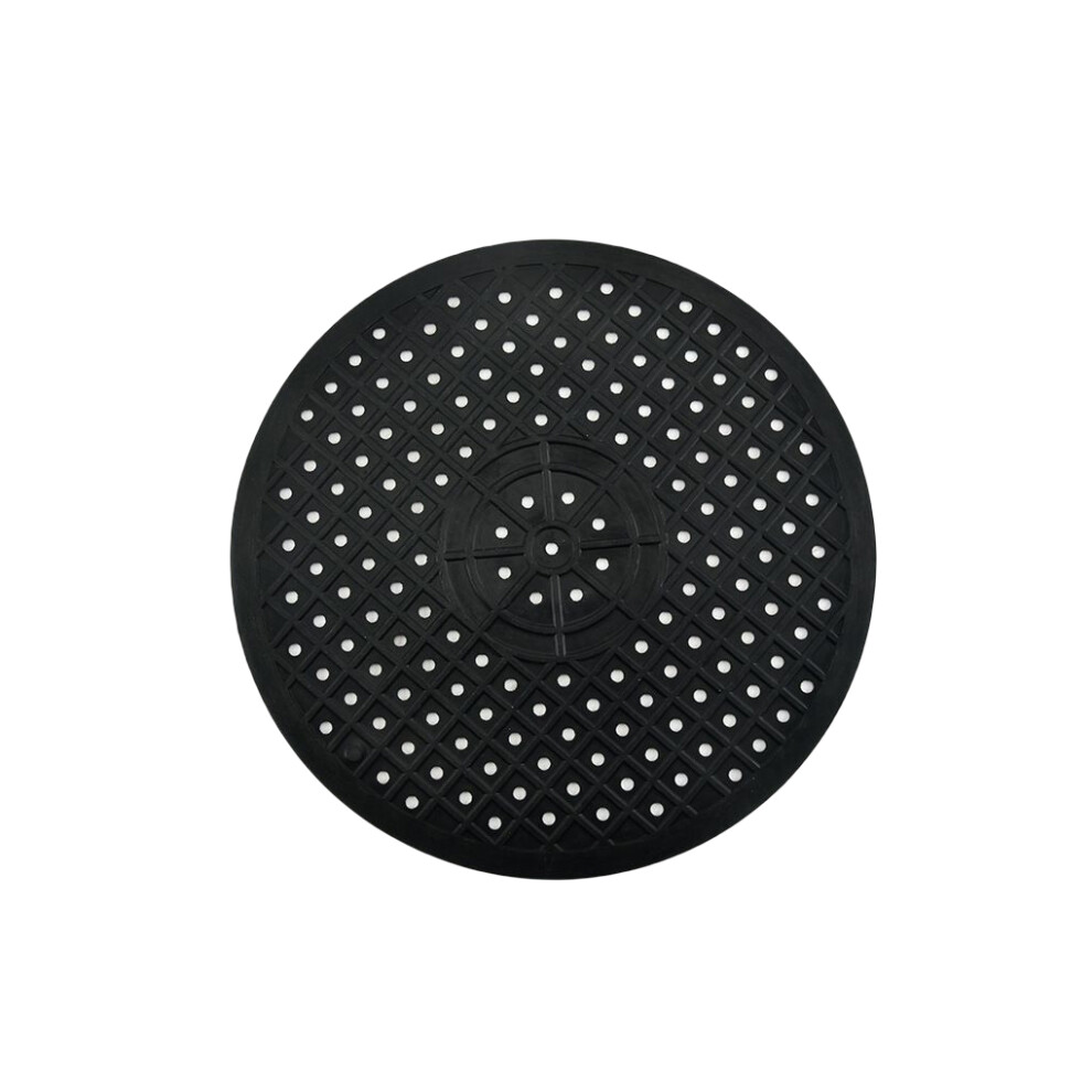 ( Round) Kitchen Rubber Sink Drain Mat Heat Resistant Protector Hollow Pad Black