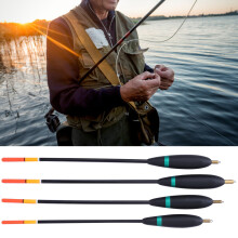 4PCS Balsa Wood Vertical Copper Head Fishing Float Bite Indicator