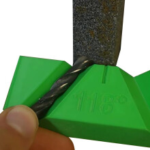 Drill Bit Sharpening Guide Jig for Bench Grinder, Manual Tool Restores 118 & 135 Angles, Wear-Resistant Polymer Construction Compatible(Green 90)
