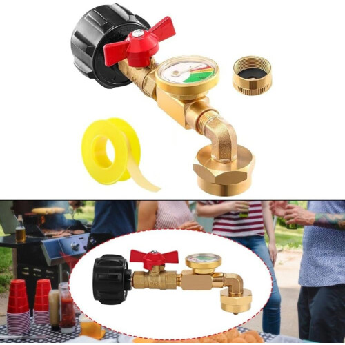 Easy Control Valve Brass Propane Refill Adapter Designed for Quick Connections and Use 1