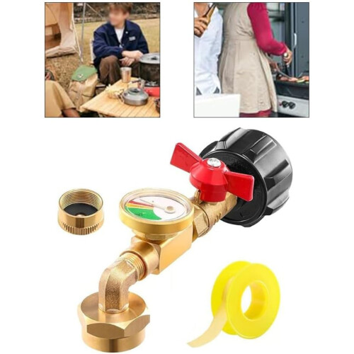 Easy Control Valve Brass Propane Refill Adapter Designed for Quick Connections and Use 2