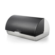 Swan Elegance Bread Bin with Textured Gloss Finish, Roll Top Design, 14L, Black SWKA18532BLK