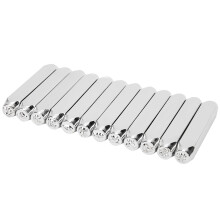 12 Stück 6 mm Carbonstahl MusterstempelSet für Metall Leder Schmuckhandwerk