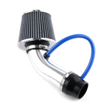 3" 76mm Universal Car Cold Air Intake Filter Aluminum Induction Kit Pipe Hose System Silver Automotive Air Intake Pipe(Silver)