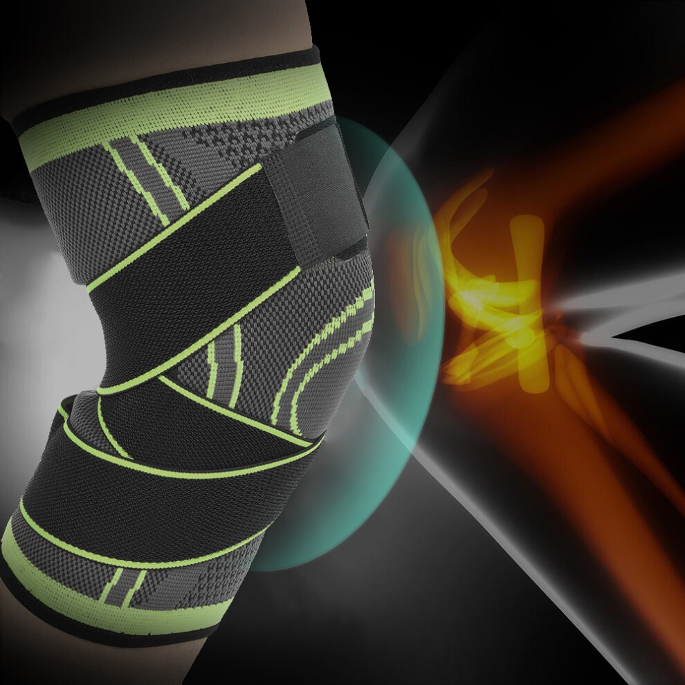 Breathable Winter Knee Pads Xl Green, Elastic Sport Protection, Nylon Spandex 9381362475639