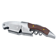 Hochwertiger Korkenzieher, eleganter Flaschenöffner mit Griff aus Rosenholz, robuster Edelstahl für müheloses Entfernen des Korkens