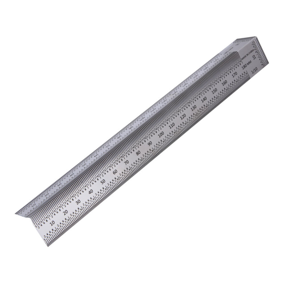 Stainless Steel 180Mm Right Angle Scribing Ruler For Fine Woodworking Marking 5091362476584