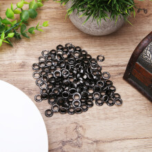 High Quality Premium 100PCS 6mm Gun Color Brass Eyelets for Fashion & DIY Use