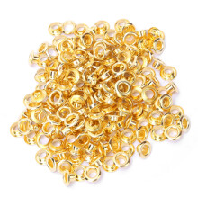 4mm Gold Brass Eyelet Grommet for Shoes Bags Belts - 100 Pieces
