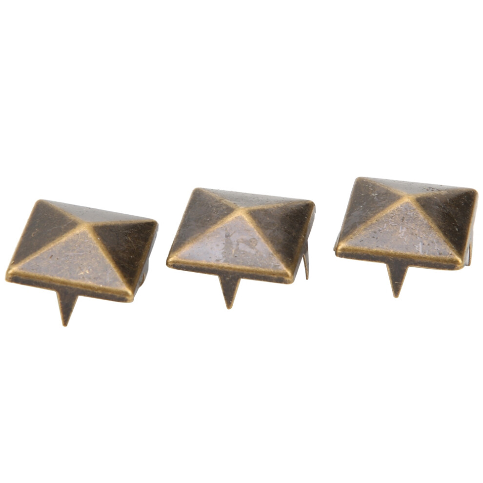 100Pcs Metal Square Pyramid Rivets 10Mm Brass Claw Studs For Clothing 7621362477205