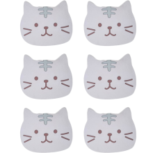 Pratos de silicone com formato de gato japonês, porta-copos fofos em formato de gato, flexíveis, duráveis e antiderrapantes para bebidas como