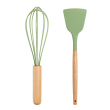 Antiaanbakbestendige garde set, hittebestendig, avocado-kleurig siliconen keukengereedschap voor het mengen, kloppen en mixen van eieren (2 stuks)