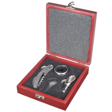 Elegante set apribottiglie, 4 accessori per vino in acciaio inox, struttura resistente e robusta, facile da usare, set regalo in elegante scatola di