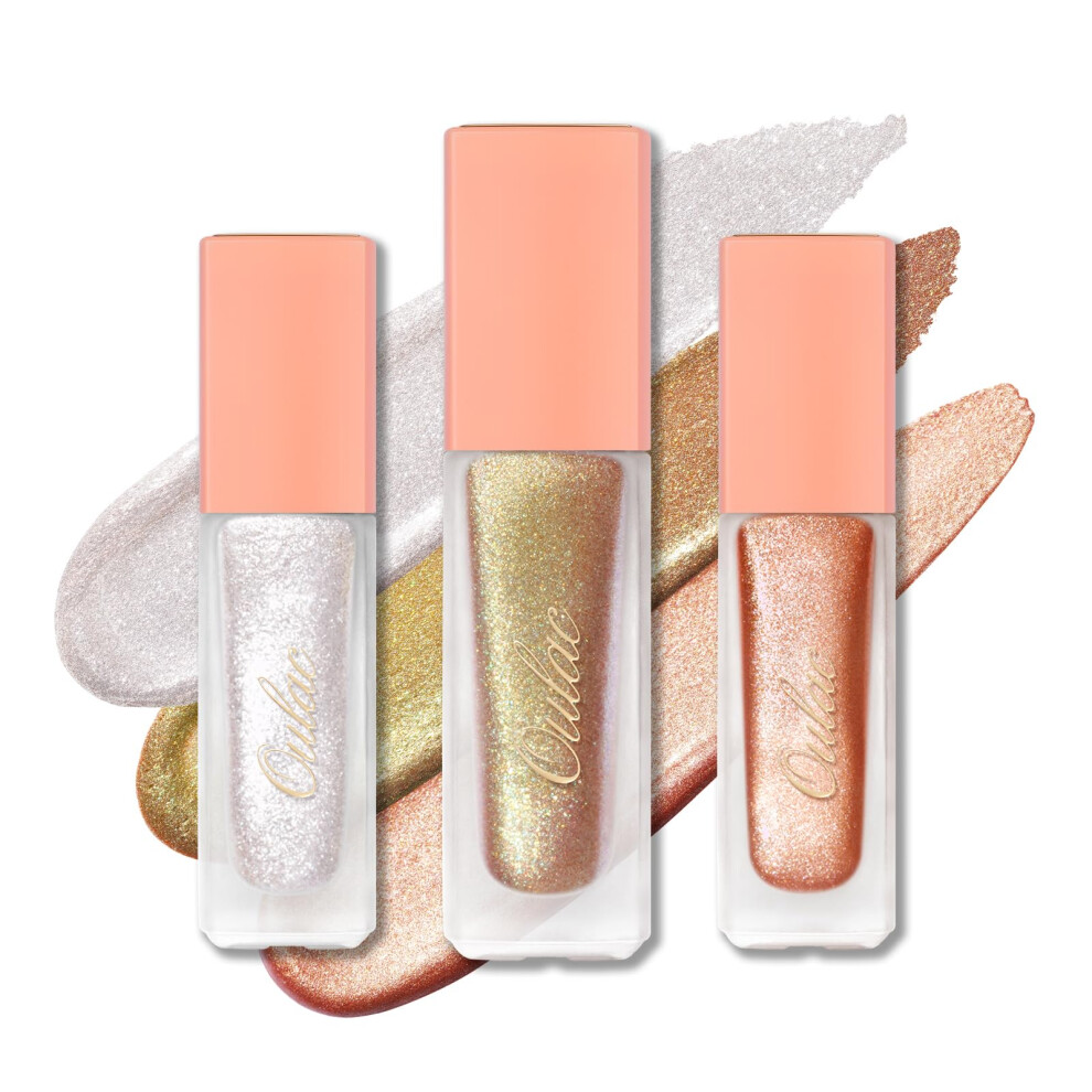 Oulac Liquid Glitter Eyeshadow Liquid Shimmer Eyeshadow Liquid Eyeliner Non-Sticky One-Swipe Coverage With Quick-Drying Crease-Resistant Formula Set
