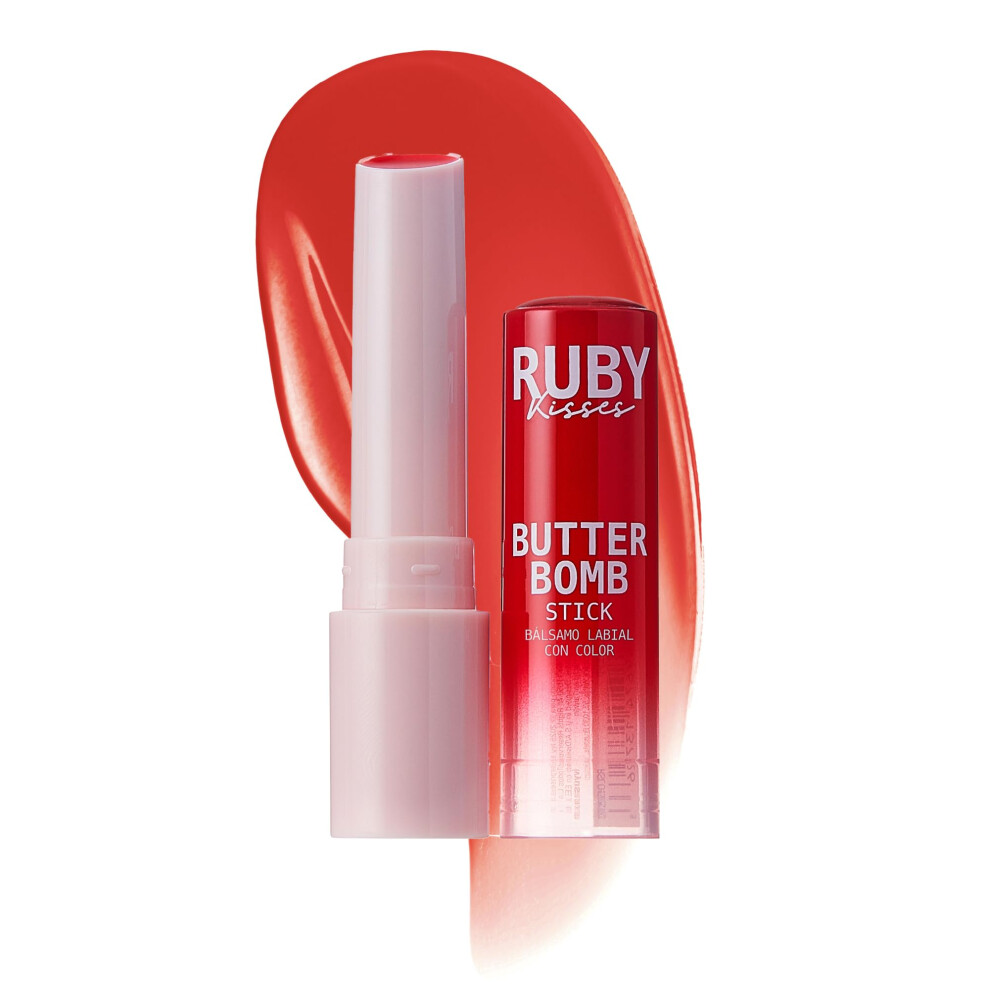 Ruby Kisses Butter Bomb Lip Balm High Shine Tinted Lip Gloss Ultra Hydrating Melting Lipstick With Shea Butter For Plumped Look Lightweight Builda