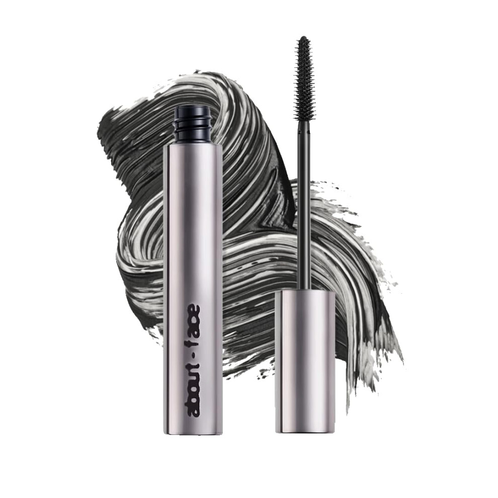 Aboutface About-Face Volumizing Mascara - Jet Black | Clean, Vegan, Cruelty-Free | Amplifies, Lengthens & Lifts Lashes | Smudge-Proof, Flake-Free Formula | 0.43