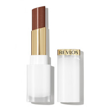 REVLON Super Lustrous Glass Shine Balm, Hydrating Tinted Lip Balm with Hyaluronic Acid, Aloe & Rose Quartz, Medium Brown Lipstick, 012 Chocolate Luste