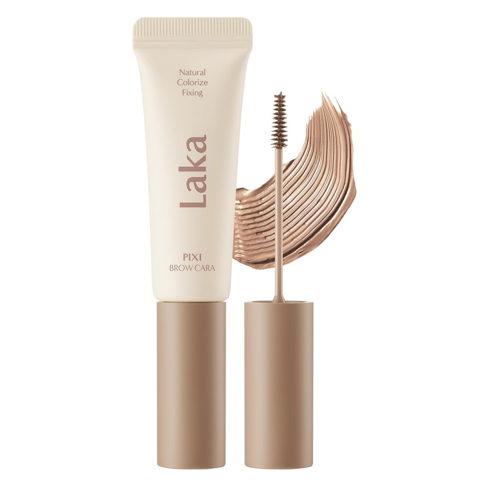 Laka Pixi Eyebrow Mascara 8G/0.28Oz. Eyebrow Gel To Fix And Shape Brows Clump-Free Brow Fixer With Slim Precision Brush Vegan K-Beauty (02 Wood