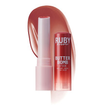 Ruby Kisses Butter Bomb Balsamo per labbra Lucidalabbra colorato ad alta brillantezza Rossetto fondente ultra idratante con burro di karit? per u