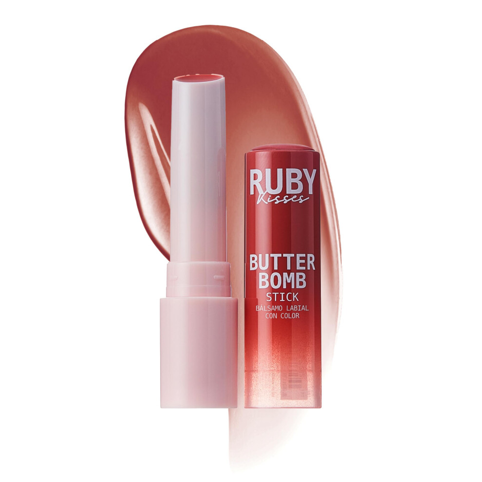 Ruby Kisses Butter Bomb Lip Balm High Shine Tinted Lip Gloss Ultra Hydrating Melting Lipstick With Shea Butter For Plumped Look Lightweight Builda