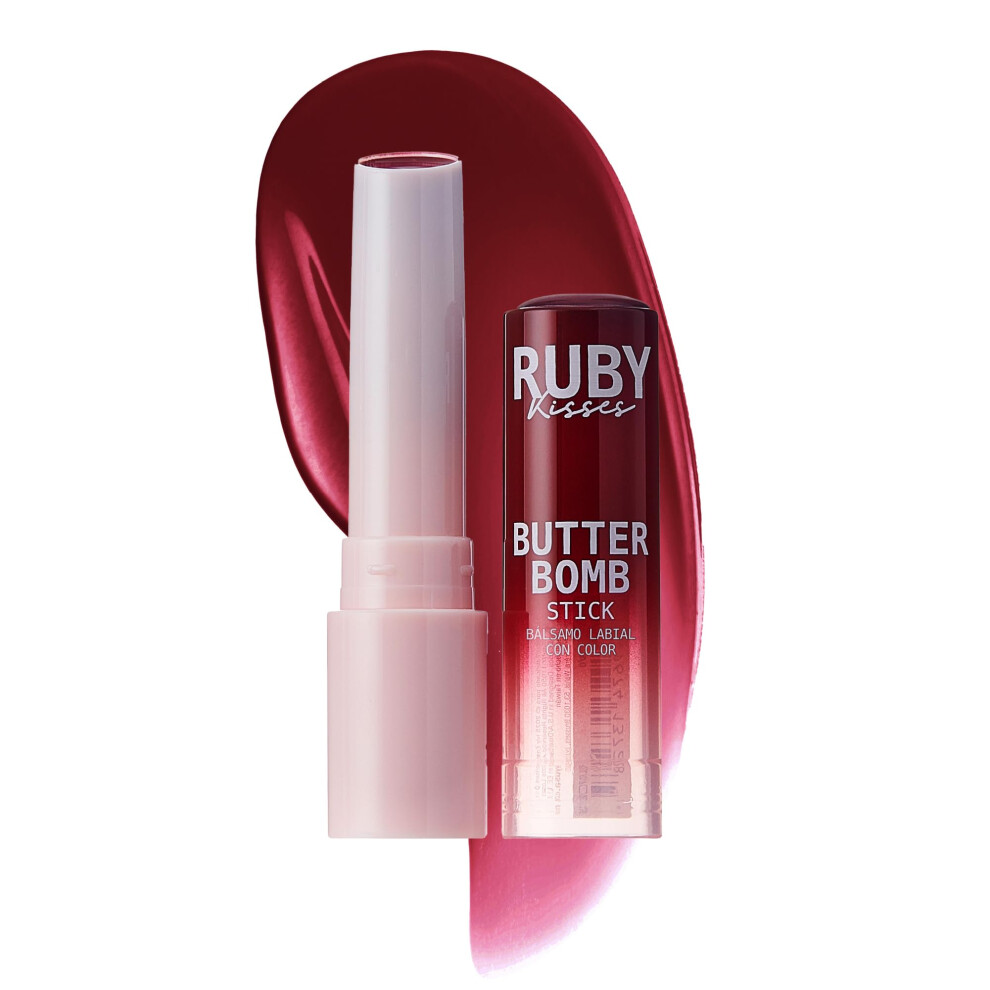 Ruby Kisses Butter Bomb Lip Balm High Shine Tinted Lip Gloss Ultra Hydrating Melting Lipstick With Shea Butter For Plumped Look Lightweight Builda