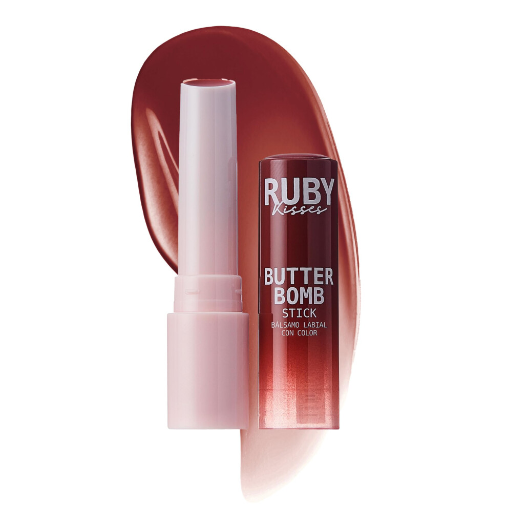 Ruby Kisses Butter Bomb Lip Balm High Shine Tinted Lip Gloss Ultra Hydrating Melting Lipstick With Shea Butter For Plumped Look Lightweight Builda