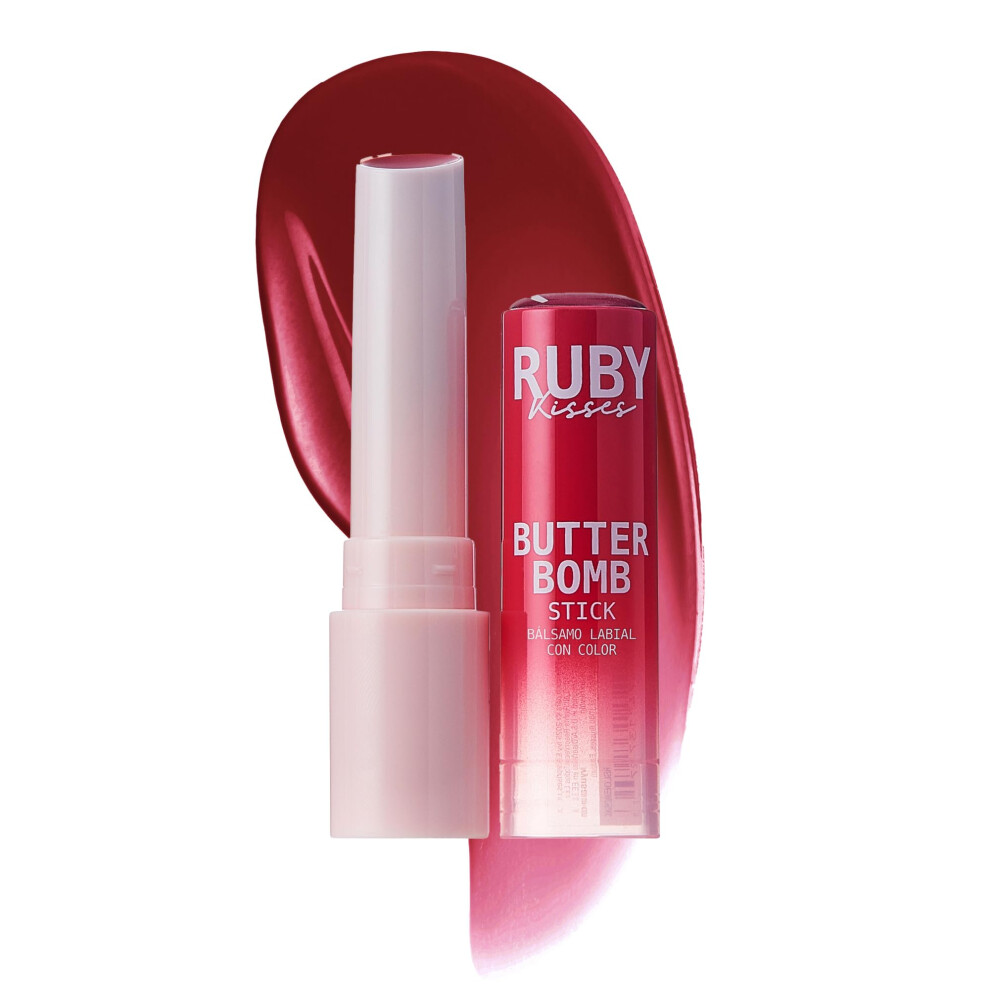 Ruby Kisses Butter Bomb Lip Balm High Shine Tinted Lip Gloss Ultra Hydrating Melting Lipstick With Shea Butter For Plumped Look Lightweight Builda