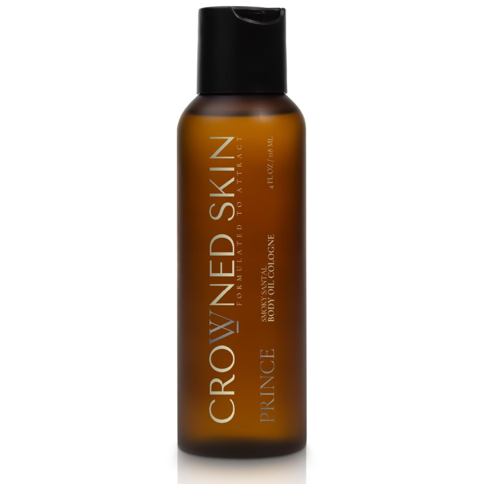 Crowned Skin White Prince Body Oil Cologne For Men | Oceanic & Woody | New Moisturizing Formula Scented With Musk & Bergamot | Infused With Natural Jo