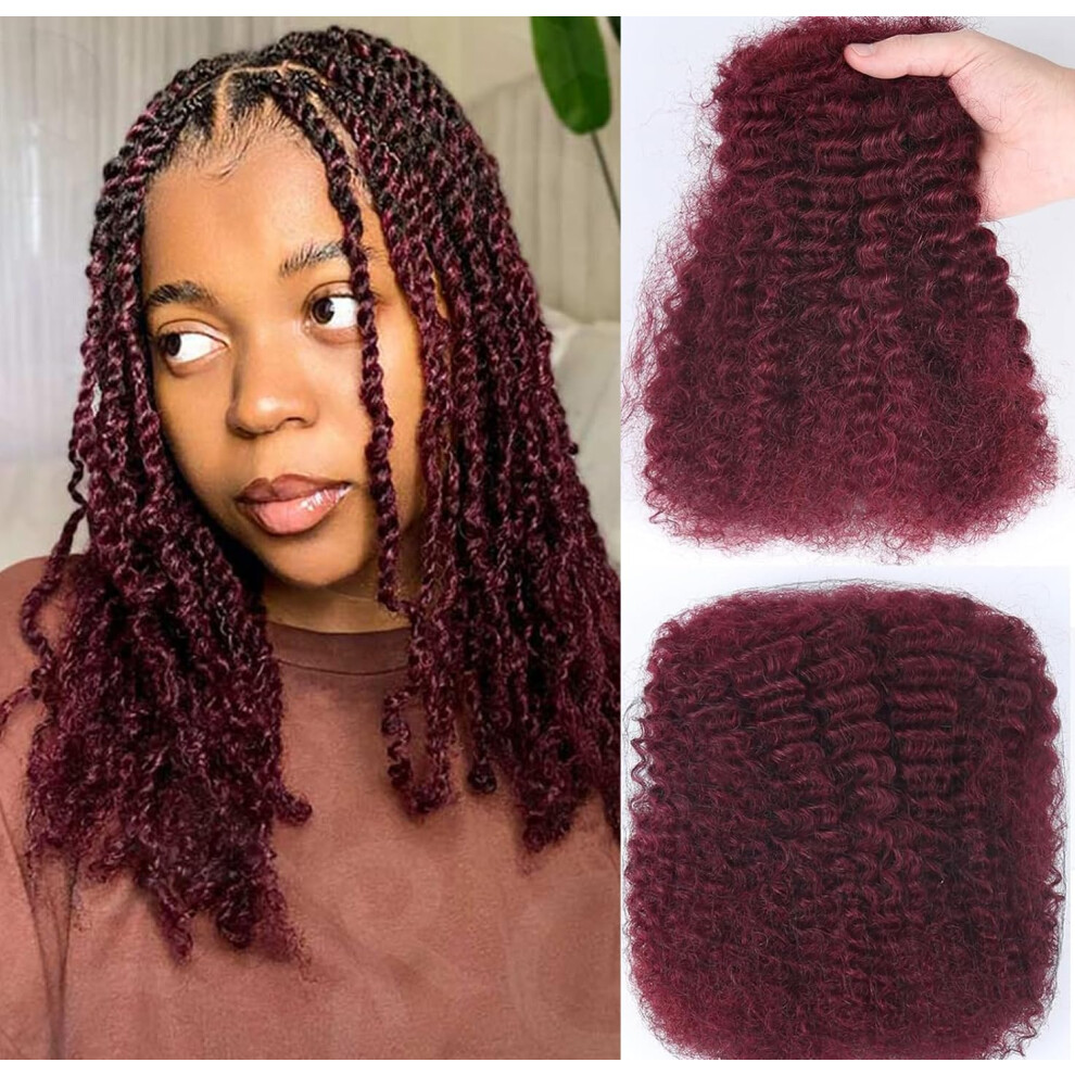 Fcufcu Unisex Red 24 Inch 1 Pack 100 Gram Afro Kinkys Bulk Human Hair For Dreadlocks Loc Repair Dreadlocks Extensions Afro Kinky 100% Human Hair Bleach Before D