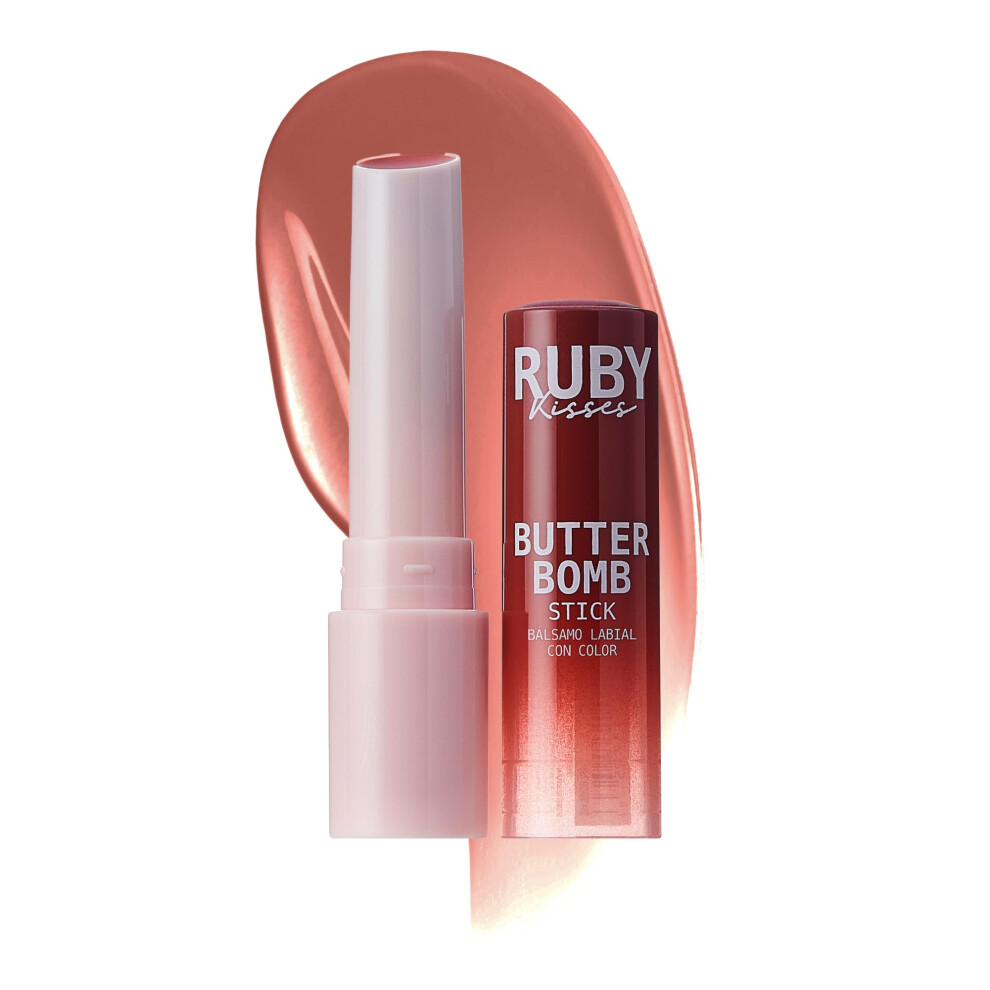 Ruby Kisses Butter Bomb Lip Balm High Shine Tinted Lip Gloss Ultra Hydrating Melting Lipstick With Shea Butter For Plumped Look Lightweight Builda