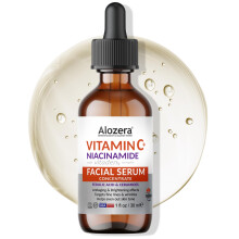 Alozera Vitamin C Facial Serum with Niacinamide & Ferulic Acid Anti-Aging Serum for Visible Brightening Glowing & Radiant Skin Concentrated Gentl